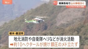関東各地で山火事相次ぐ　自衛隊ヘリなどが消火活動　栃木・鹿沼市　茨城・常陸太田市　ともに未だ延焼続く　神奈川・小田原市　鎮圧も消防隊員1名が体調不良で緊急搬送|TBS NEWS DIG