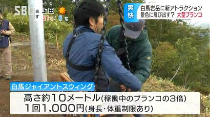 気分はハイジ！思わず「ヤッホー！」高さ10メートル超大型ブランコに