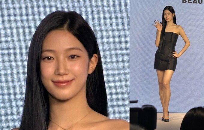 【 LE SSERAFIM・KAZUHA 】　タイトな黒ドレスで魅了　韓国発コスメブランドイベントで　メイクのこだわりを明かす|TBS NEWS DIG