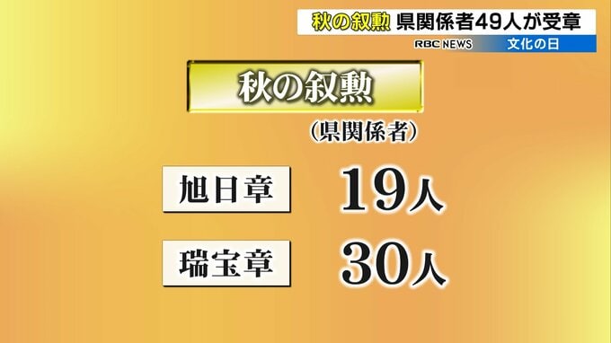 秋の叙勲　沖縄県関係者49人が受章　|　沖縄のニュース｜RBC 琉球放送