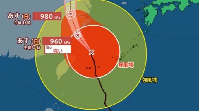 【台風情報】大型で強い「台風9号（バービー）」沖縄・石垣島に最接近...今後の進路は？7月21日（火）までの雨・風シミュレーションで確認【気象庁11日12時50分】|TBS NEWS DIG