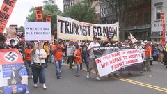 アメリカ・ワシントンで軍事パレードに抗議するデモ 14日はトランプ大統領の誕生日「独裁者だ」など非難の声　「行事の私物化」「税金の無駄遣い」　批判も| TBS CROSS DIG with Bloomberg