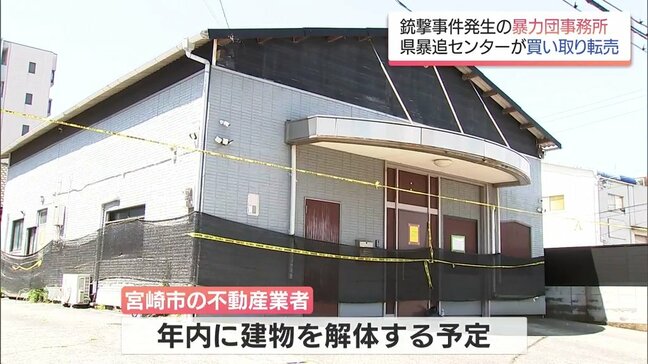 おととし銃撃事件が発生 宮崎市の暴力団「志龍会」事務所 県暴力追放センターが買い取る|TBS NEWS DIG