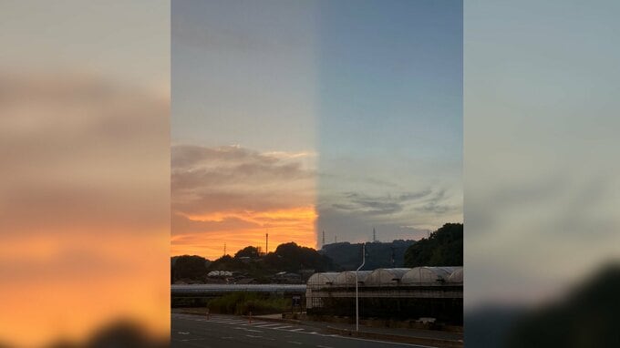「空が真っ二つ！」光と闇の世界…マスカット農家の男性が不思議な現象を撮影【画像を見る】|TBS NEWS DIG