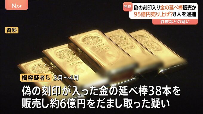 約95億円分の金の延べ棒を売却か　偽の刻印や証明書をつけて正規品と装う手口　中国籍の会社役員の男ら8人逮捕　警視庁|TBS NEWS DIG