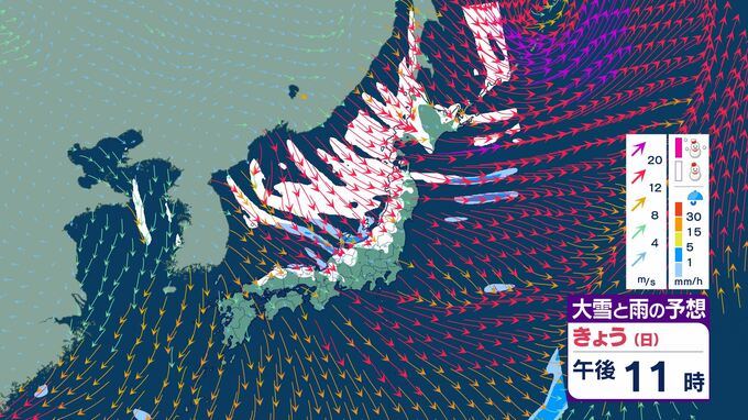 低気圧発達中　冬型気圧配置続く　北日本や東日本の日本海側を中心に「猛吹雪」「大雪」に注意・警戒【２１日までの雪・雨予想】|TBS NEWS DIG