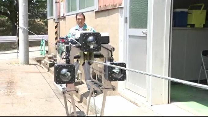 企業と大学が連携して開発 「電線の点検用ロボット」お披露目　|　石川県のニュース｜MRO北陸放送