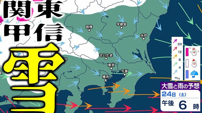 【東京・首都圏の雪予想】週末24日（土）に東京や埼玉にも雪雲？　関東甲信に「大雪に関する気象情報」気象庁発表　大雪の予想シミュレーションで見る最新予想は？【24日東京・埼玉・山梨・群馬・栃木】　|　青森のニュース│ATV NEWS│青森テレビ