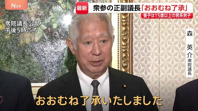皇族数の確保策めぐる政府の骨子案 衆参の正副議長が「おおむね了承」 養子は“15歳以上の男系男子で配偶者・子どもがいない人”に限定|TBS NEWS DIG