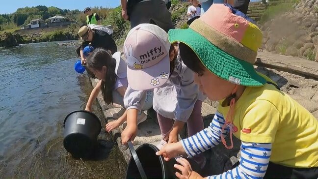 子どもたちに自然の大切さを　大分ライオンズクラブがアユの稚魚放流|TBS NEWS DIG