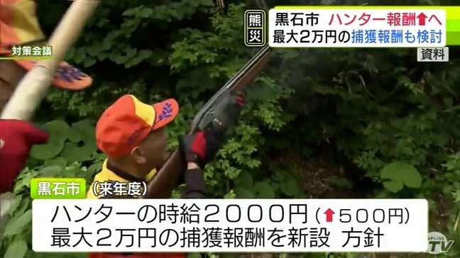 青森県黒石市がハンター報酬を引き上げへ　さらに最大2万円の捕獲報酬も新設の方針　「クマ被害軽減のために」【熊災】|TBS NEWS DIG