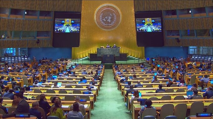 国連総会が「ニューヨーク宣言」採択　イスラエルとパレスチナ共存を支持　米イスラエルは反対