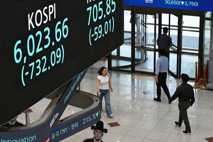 韓国株が一時13%急落、個人投資家の売り殺到－政府は緊急会合開催
