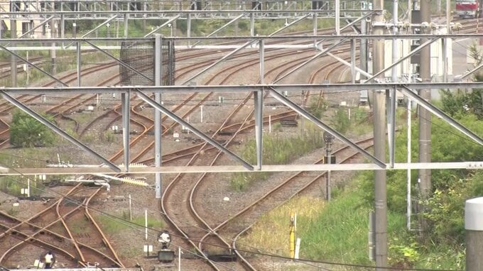 複数の線路が並ぶ様子