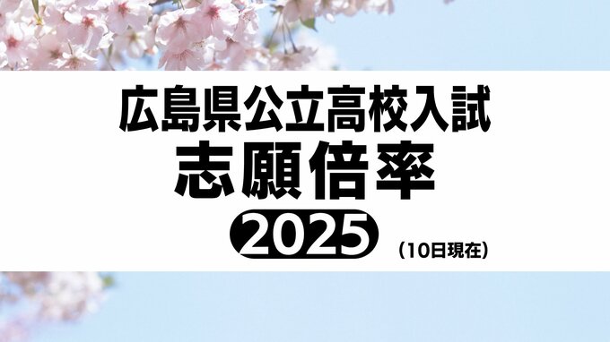 広島県公立高校入試2025 国泰寺1.88倍・皆実1.63倍・舟入1.47倍・基町1.34倍 平均志願倍率は1.01倍 全日制本校 志願変更は19日正午まで【一次選抜 全校掲載】(10日現在)|TBS NEWS DIG