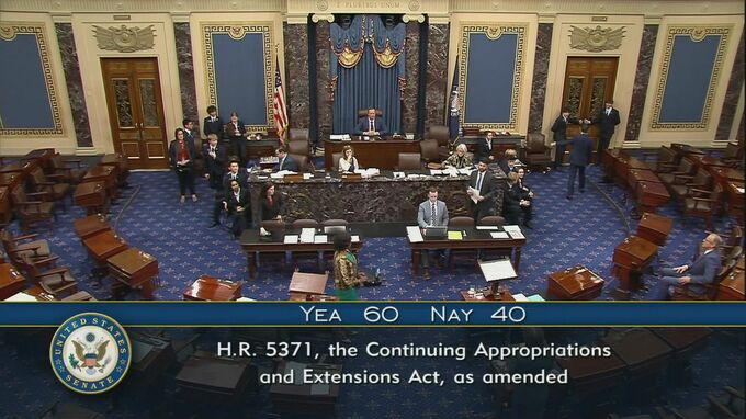 アメリカ議会上院「つなぎ予算」可決　政府機関一部閉鎖41日目 解消に向け前進