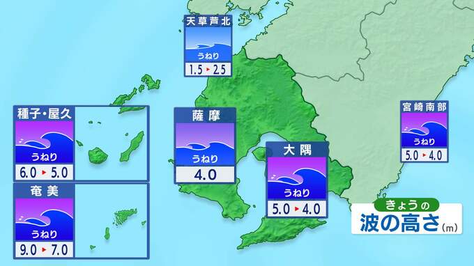 台風９号　奄美地方の広い範囲が強風域に　与論島で最大瞬間風速25.2メートル観測　うねり伴う高波に厳重警戒を　|　鹿児島のニュース｜MBC NEWS｜南日本放送