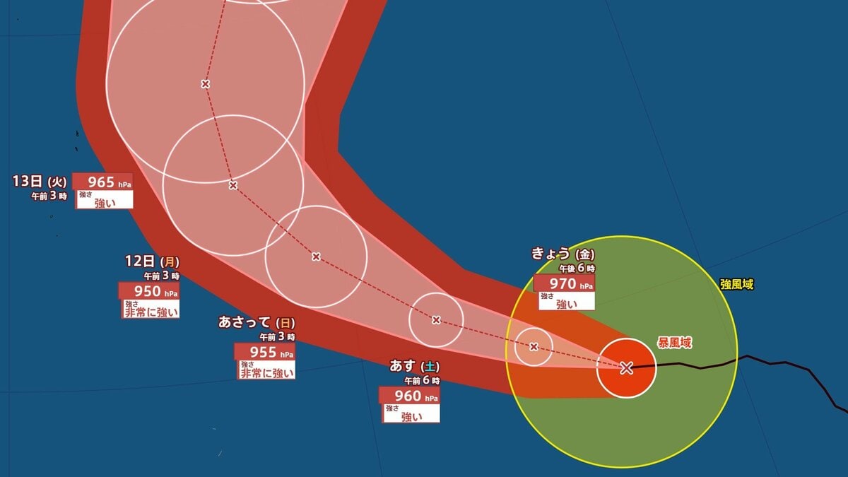 【台風情報】急カーブか...強い勢力の「台風29号（コグマ）」最大瞬間風速60m/s ・…