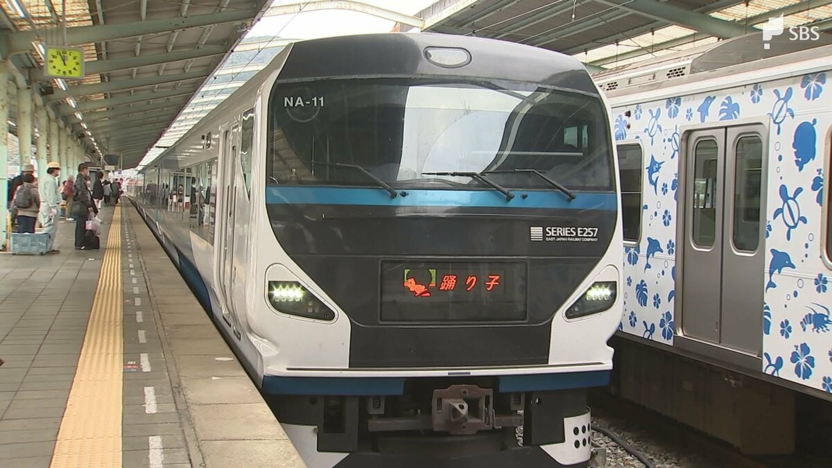 伊豆急行線 稲梓駅 いなずさ 看板 SBS 静岡放送 伊豆急行線 稲梓駅