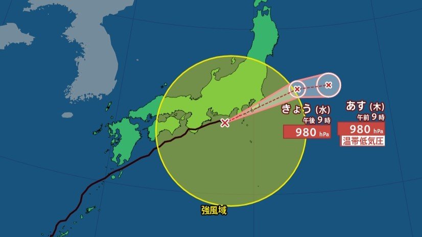 【台風情報】台風6号、3日夕方にかけ関東に接近へ　土砂災害や河川の増水・氾濫などに厳重警戒　気象庁【雨風シミュレーション】