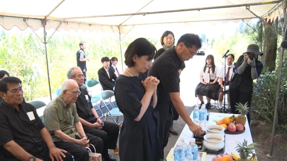 沖縄戦に動員された生徒らが犠牲になった県立農林学校　「最期の碑」で慰霊祭　東村