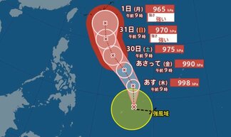 【台風情報】台風6号（チャンミー）熱帯低気圧から発達…カロリン諸島付近を時速25㎞で西北西へ　最大瞬間風速25メートル　【雨と風のシミュレーション】　|　富山のニュース｜天気・防災｜チューリップテレビ