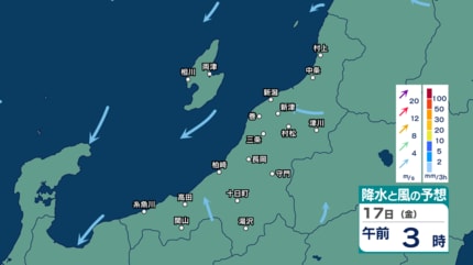 雷を伴い激しい雨となり大雨の所も 新潟県下越では13日朝までに150ミリ