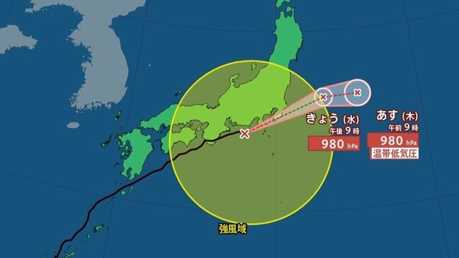 【台風情報】台風6号、3日夕方にかけ関東に接近へ　土砂災害や河川の増水・氾濫などに厳重警戒　気象庁【雨風シミュレーション】|TBS NEWS DIG