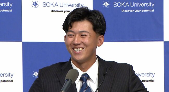 阪神が1位指名の創価大・立石正広「頑張ったよ」と父に伝えたい　バレーボール一家からプロ野球選手に【ドラフト会議】|TBS NEWS DIG