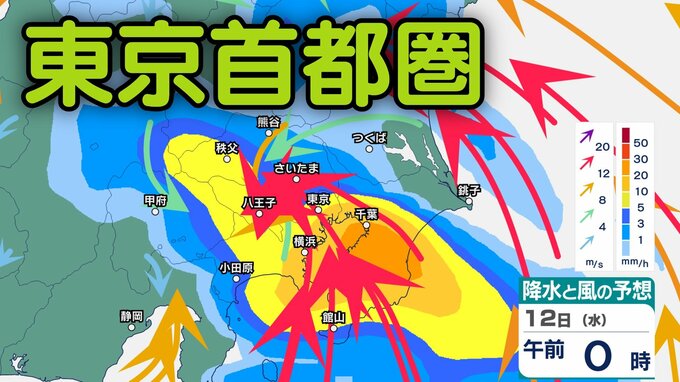 【東京首都圏】関東上陸のおそれ「台風15号」の影響は？「東京・神奈川・千葉・埼玉・茨城」お盆期間14日（金）にかけて1時間ごと雨・風シミュレーション【気象庁11日午前4時40分発表】|TBS NEWS DIG