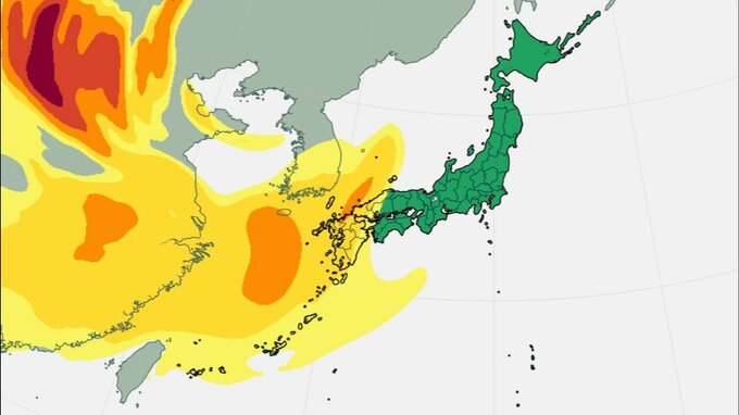 【黄砂情報】11日(金）～13日（日）九州・中国・四国など西日本に飛来予想　体調や洗濯物の管理に注意《気象庁・最新シミュレーション》|TBS NEWS DIG