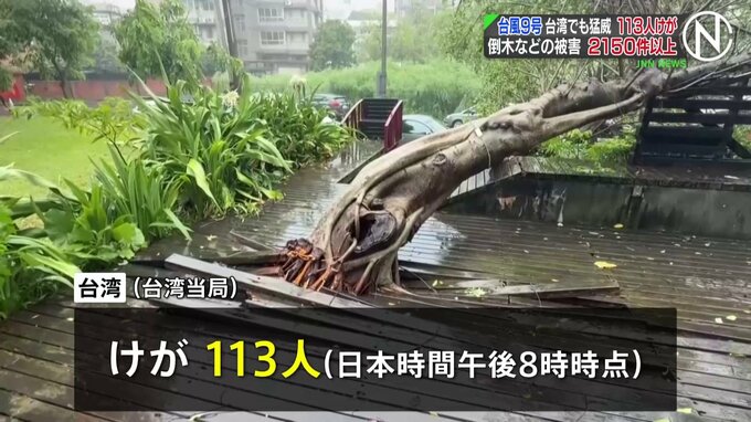 台風9号の影響　台湾で113人けが、倒木や建物損壊などの被害報告2150件以上|TBS NEWS DIG