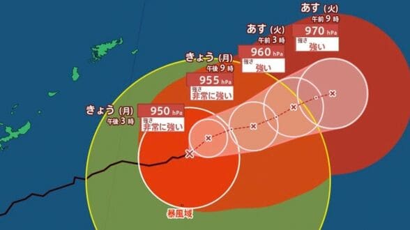 【台風情報】台風26号（スリゲ）28日は “非常に強い勢力” で南大東島沖を通過中　最大瞬間風速70m、沖縄は7mの猛烈な高波と暴風に警戒　|　富山のニュース｜天気・防災｜チューリップテレビ