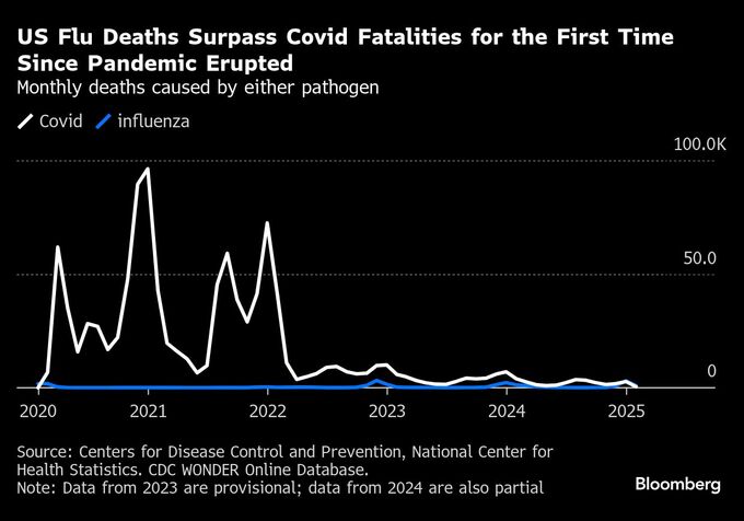 季節性インフルによる死者数、米国で５年ぶりに新型コロナを上回る
