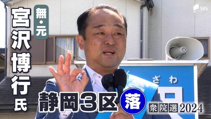 宮沢博行氏(無元)落選確実＝静岡3区【衆議院議員総選挙2024速報】　|　静岡のニュース | SBSNEWS | 静岡放送