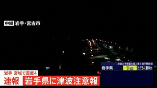 【速報】岩手県に津波注意報　岩手・宮城で最大震度4のやや強い地震| TBS CROSS DIG with Bloomberg