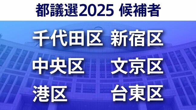 【東京都議選2025】あなたの街の候補者は？顔写真一覧を見る【千代田区・中央区・港区・新宿区・文京区・台東区】|TBS NEWS DIG