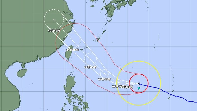 【台風情報】「大型で非常に強い」台風9号(バービー)は今どこに？ 沖縄への影響はどうなる？ 10日から11日頃にかけて沖縄地方に最接近か...最大瞬間風速70m/s予想　 勢力と進路を詳しく　今後の全国の天気を画像で　気象庁　|　山形のニュース│TUYテレビユー山形