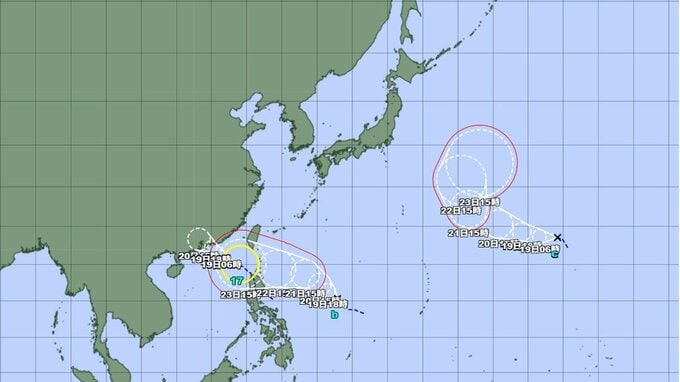 【台風情報】あすにはトリプル台風に...  台風17号(ミートク)発生　2つの "台風のたまご" はあす18号、19号に発達か　今後は沖縄にも影響の可能性　このあとの勢力と進路を詳しく　全国の天気を画像で　気象庁|TBS NEWS DIG
