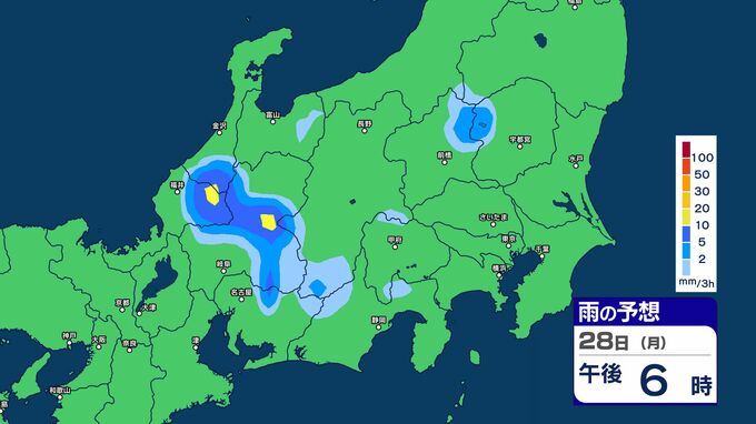 【大雨情報】長野県は大気の状態不安定に　28日夜遅くにかけ【雨のシミュレーション】北部50ミリ　中部60ミリ　南部80ミリ　長野地方気象台|TBS NEWS DIG