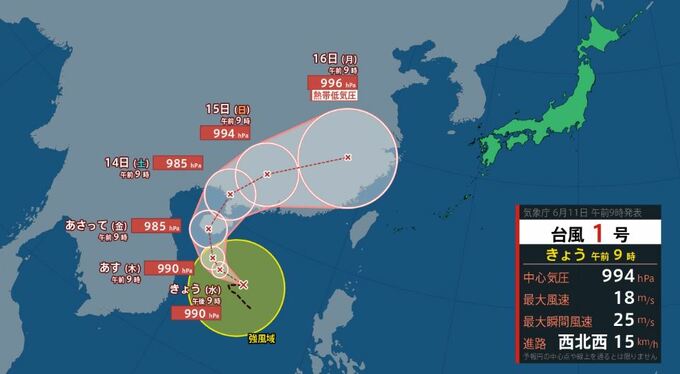 【台風情報】台風1号(ウーティップ)が発生　熱帯低気圧が南シナ海で台風に【今後の進路と雨のシミュレーション掲載】|TBS NEWS DIG