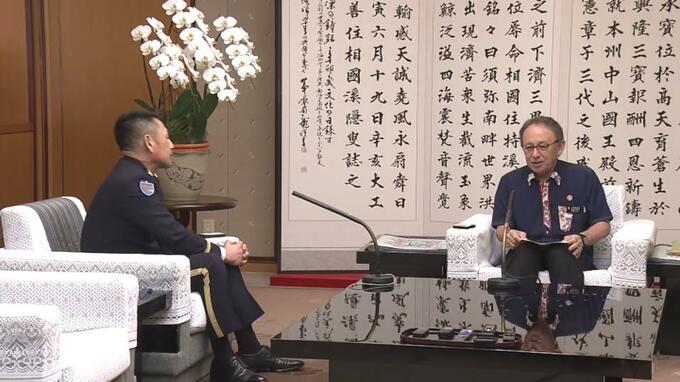 陸自第15旅団 上野旅団長が知事に就任挨拶　|　沖縄のニュース｜RBC 琉球放送