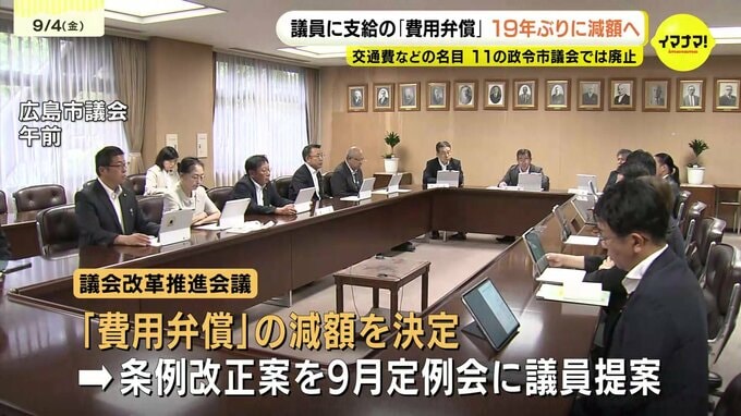 19年ぶりに見直し　交通費などの名目で議員に支給「費用弁償」減額決定　９月定例会に条例改正案を議員提案へ　広島市議会　|　RCC NEWS | 広島ニュース | RCC中国放送