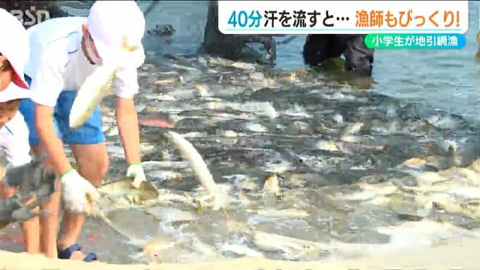 タイやアジやコノシロなど なんと1000匹!! 網を引くこと40分！地元漁師もビックリの大漁と“浜汁”に小学生も大満足の『地引網体験』新潟県胎内市|TBS NEWS DIG