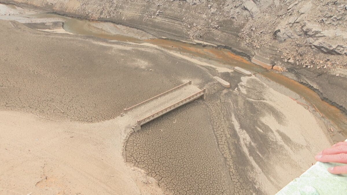 ダム底から「幻の橋」次々出現　別府の秘湯は枯渇状態に　貯水率0.3％…記録的少雨で異変