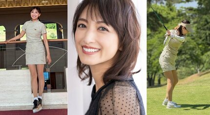 望月理恵 】 絶景ゴルフ場でゴルフウェア姿を披露 「そう、ご飯も