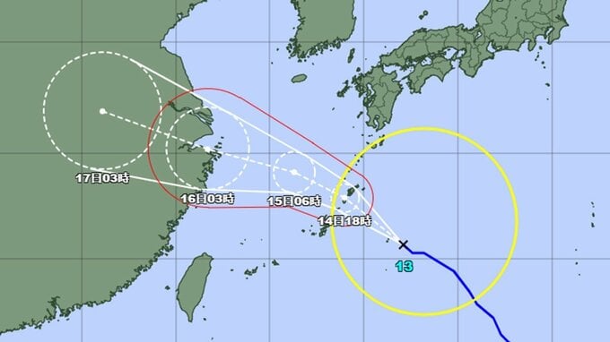 台風13号　沖縄地方への最接近、暴風の影響がもっともあるのはいつ？　|　山形のニュース│TUYテレビユー山形
