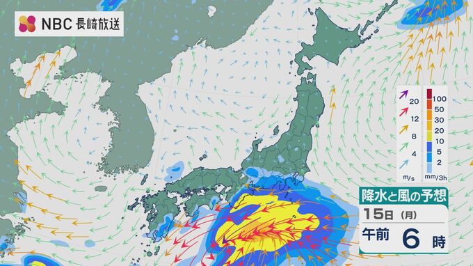 【大雨警戒】週明け15日(月)は東日本太平洋側で「警報級」のおそれ　雨風シミュレーション|TBS NEWS DIG