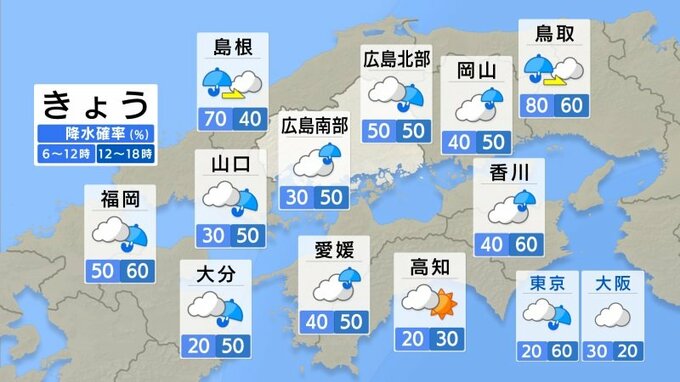 【きょう5/8(水) 広島天気】日中の気温がかなり低い　雲の多い1日　通り雨に注意　朝より夜冷える　|　RCC NEWS | 広島ニュース | RCC中国放送