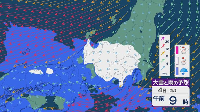 前線が西日本から東日本にのび2日以降は雨脚強まる天気に 東京など関東では4日にかけ雪が降るおそれ 雨・雪と風シミュレーション　|　石川県のニュース｜MRO北陸放送